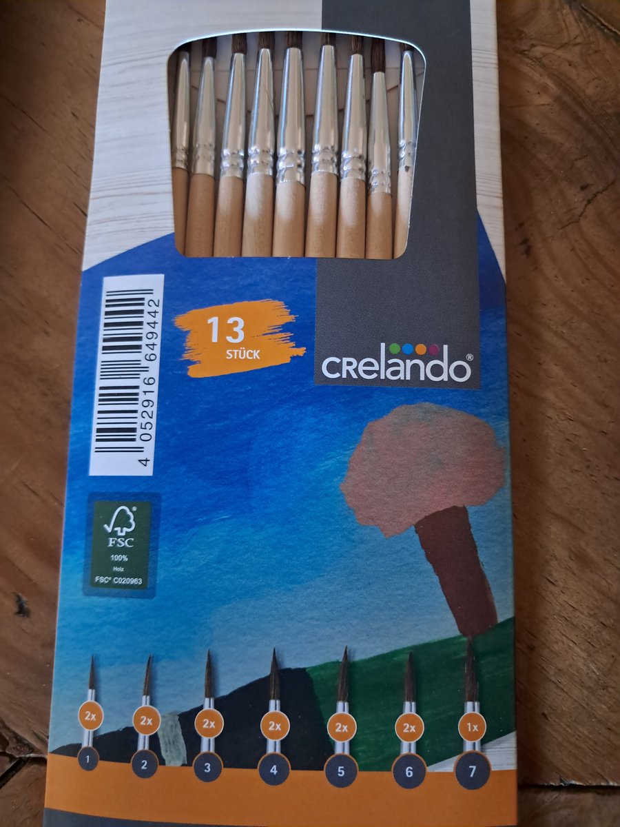 Crelando 13 stuks Kwasten - met Houten handvatten