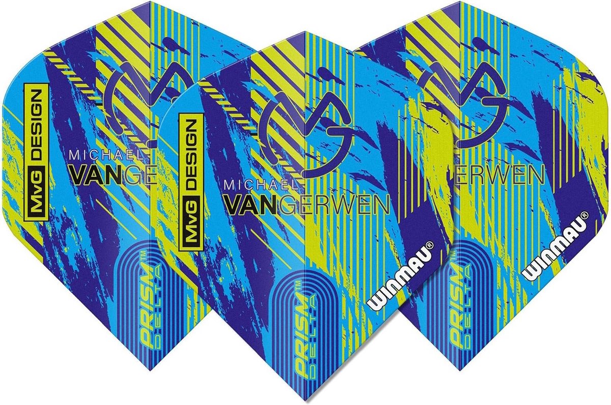 Dartpijlen Flights Delta MVG Design Blauw/Groen - Professioneel
