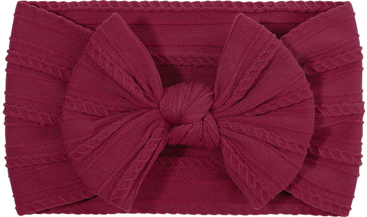 1 pak zachte schattige elastische nylon hoofdbanden voor babymeisjes met strik, paars