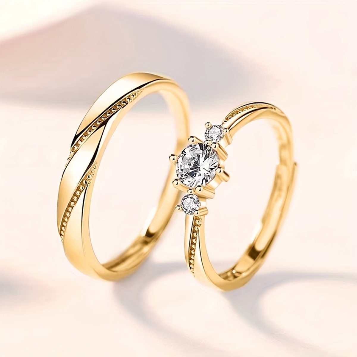 Sjika ringenset goud zirkonia rond – afbeelding 3