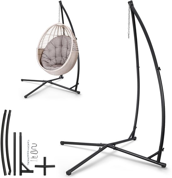 hangstoelframe - Frame Hangstoel - voor Tuin & Balkon - Zwart Frame - 120*120*210cm - Voor Buiten en Binnen - tot 150 kg belastbaar
