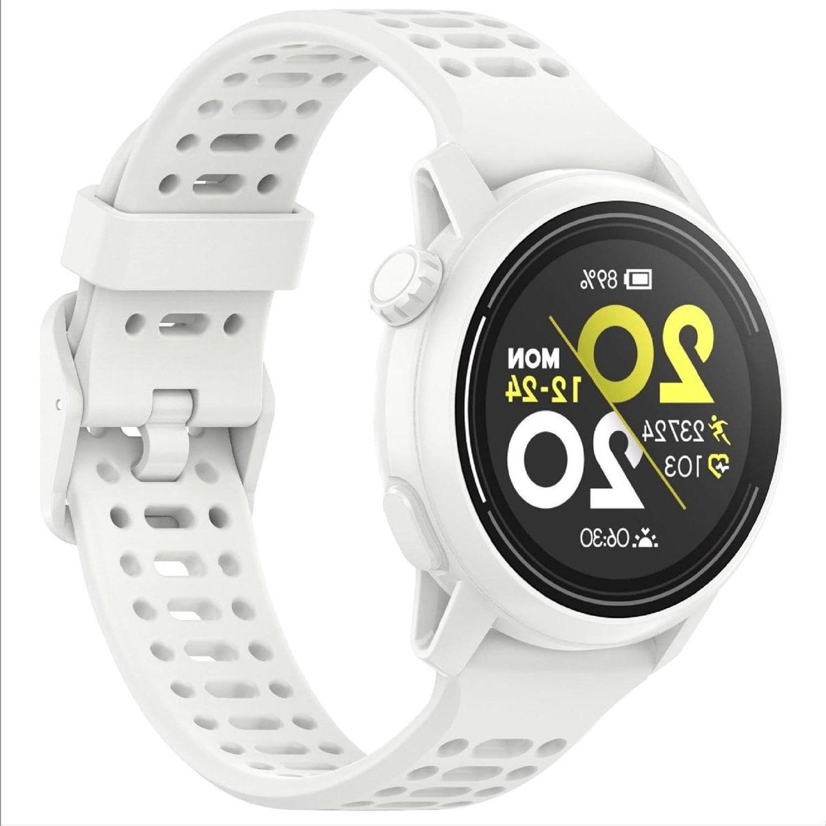 Allecto - Zachte siliconen horlogeband - Vervanging van de band - Slijtvast - Ademend - Geschikt voor Coros PACE 2-Apex 2-42 mm - Wit.