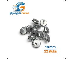 22 STUKS PREMIUM VILTGLIJNAGEL 18 mm metaal – Metalen meubelglijder met vilt – Stoelpoot glijder – Meubelglijder rond – Vloerglijder – Vloerbeschermer tegen krassen – Geluiddempend – Meubelvilt – Voor stoelen, tafels en kasten - Vloerbescherming