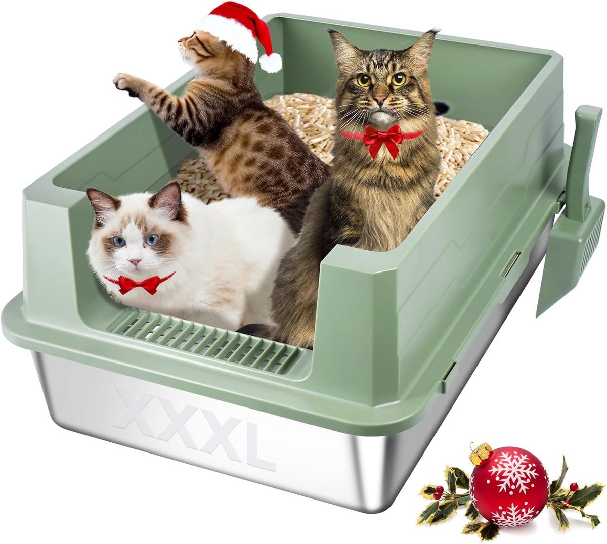 Famanu – Extra grote kattenbak behuizing spatbescherming | Kattenbak Schild & Kattenbak Schild L71 × B55 x H45cm | Grote Mat | Gemakkelijk schoon te maken Anti-Splash Plas (Wit)
