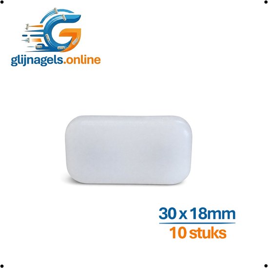 10 STUKS PREMIUM GLIJNAGELS 30x18 mm – PVC meubelglijders – Vloerglijders – Meubeldop – Glijdop – Meubelpoten glijders – Vloerbeschermers – Bescherming tegen krassen en vocht – Geluiddempend – Geschikt voor kasten, tafels en overige meubels
