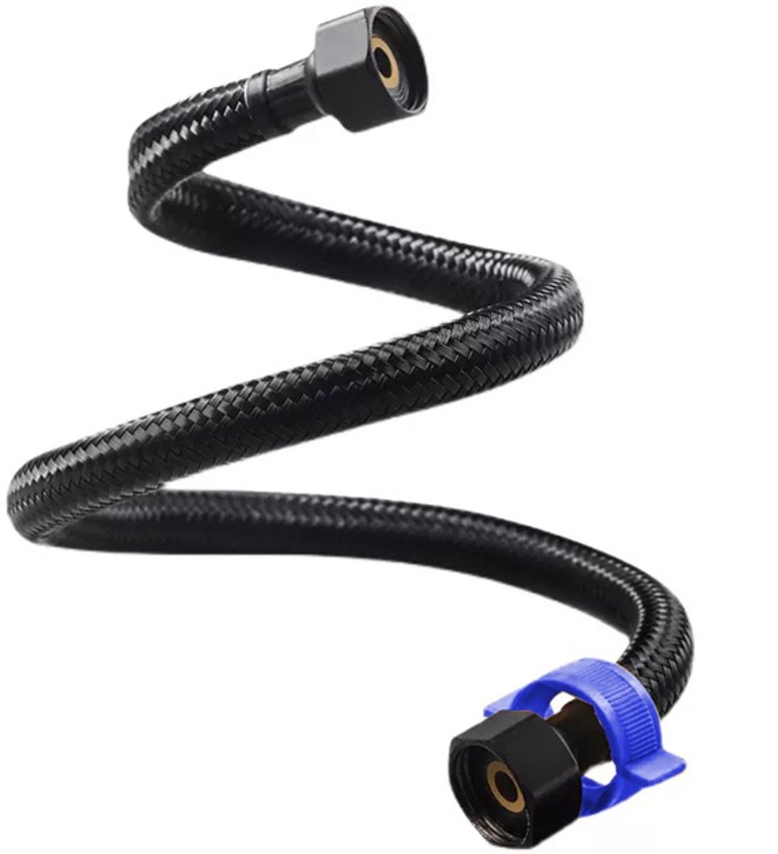 Profielenloods - Aansluitslang flexibel 3/8" x 1/2" zwart 200 mm (20cm)