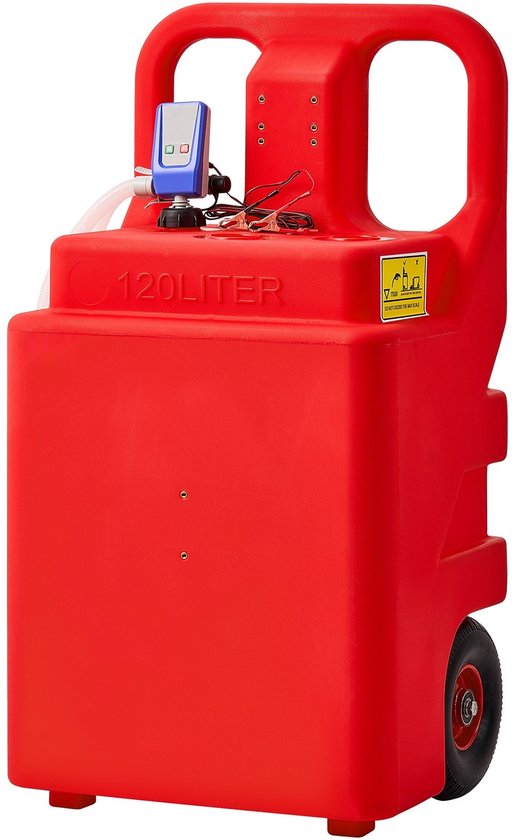Brandstofwagen - Mobiele brandstoftank - Capaciteit 121 l - Elektrische pomp 9,46 l/min - Slang 1,2 m - Vulpistool met automatische stop - Voor diesel en benzine - Rood van Merkloos — afbeelding 5