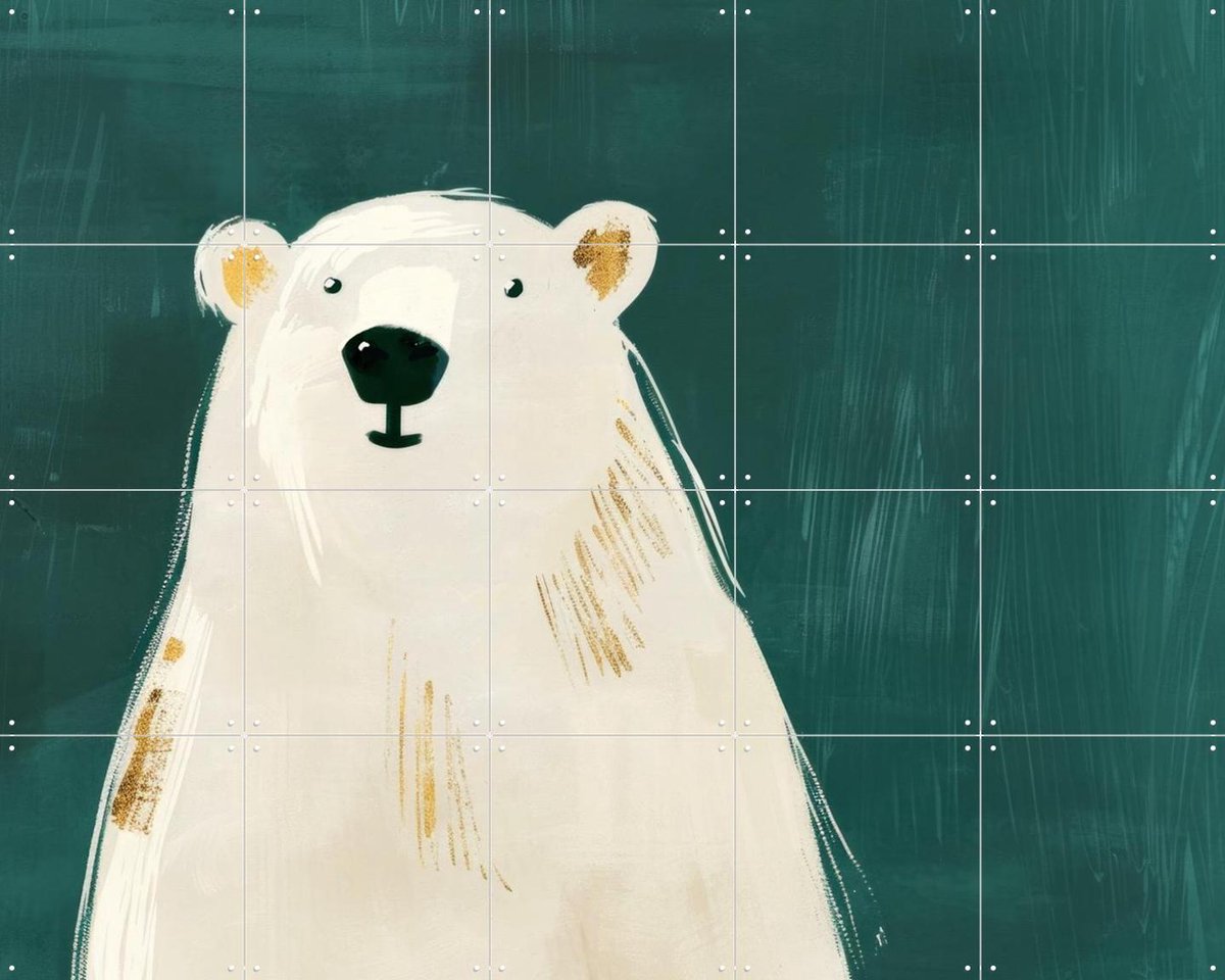 IXXI Polarbear, Treechild & Various - 100 x 80 cm - Gratis ophangtool - Grote wanddecoratie en posters - Cartoonesk, Illustraties, Speels