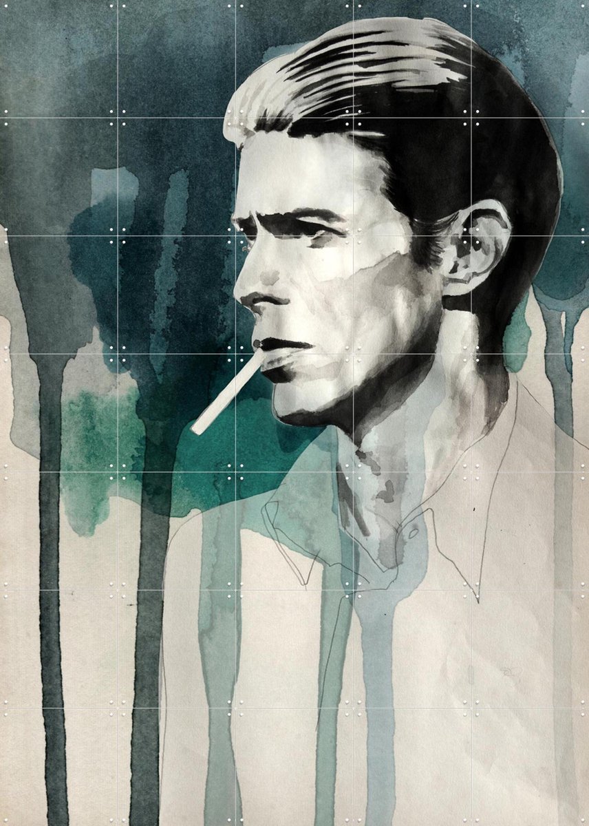 IXXI David Bowie, David Diehl - 100 x 140 cm - Gratis ophangtool - Grote wanddecoratie en posters - Illustraties, Mancave, Film en TV, Portretten