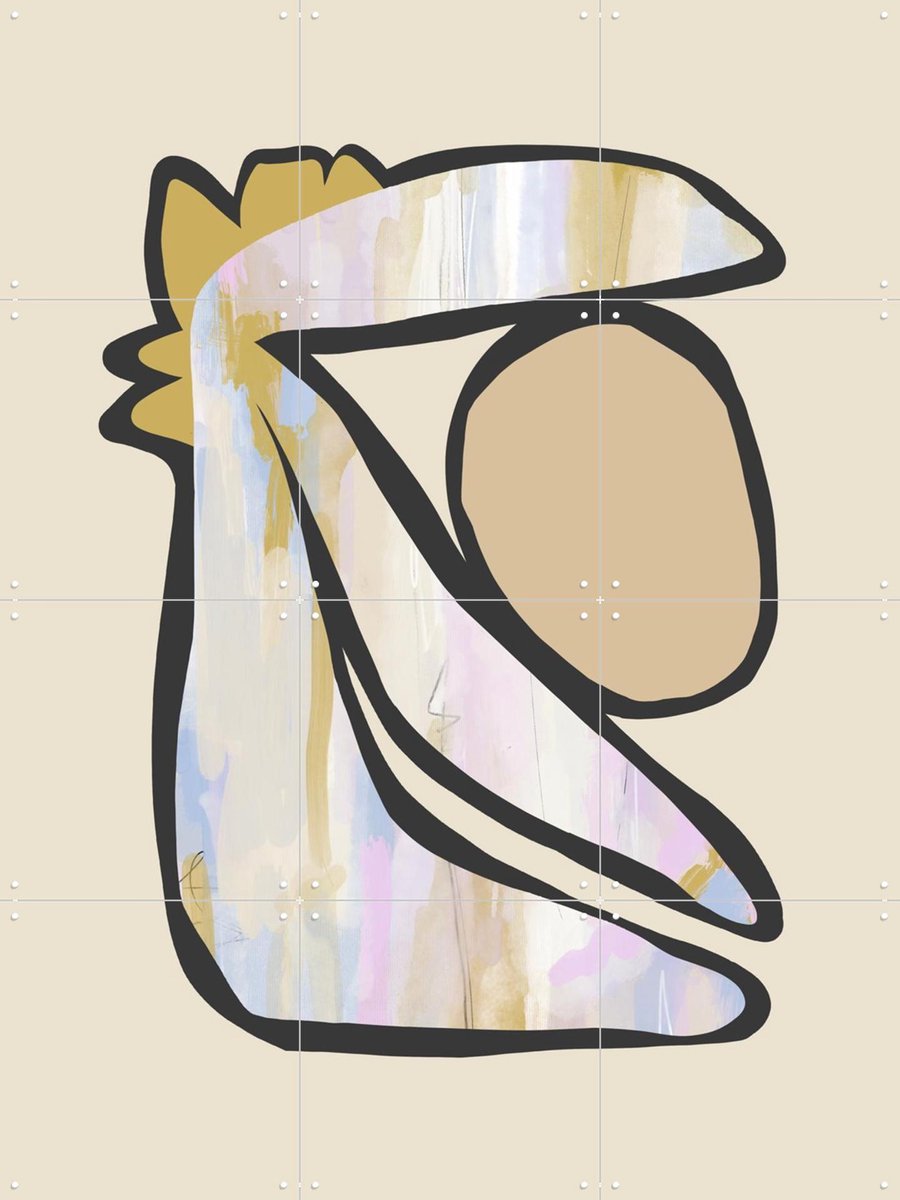 IXXI Funky Leaf I, Bohomadic Studio - 60 x 80 cm - Gratis ophangtool - Grote wanddecoratie en posters - Geometrische Kunst, Illustraties, Minimalisme