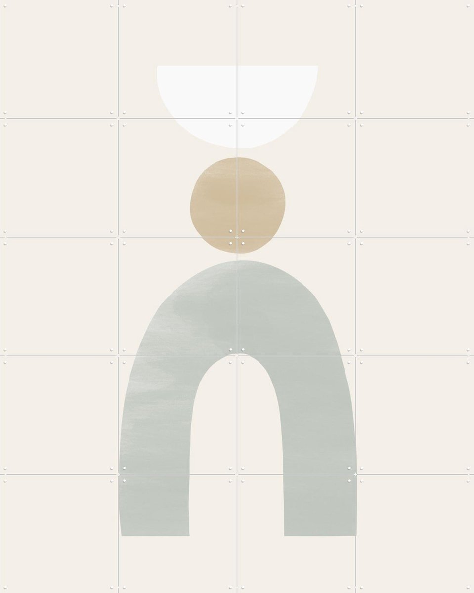 IXXI Balancing Shapes III, Bohomadic Studio - 80 x 100 cm - Gratis ophangtool - Grote wanddecoratie en posters - Illustraties, Geometrische Kunst