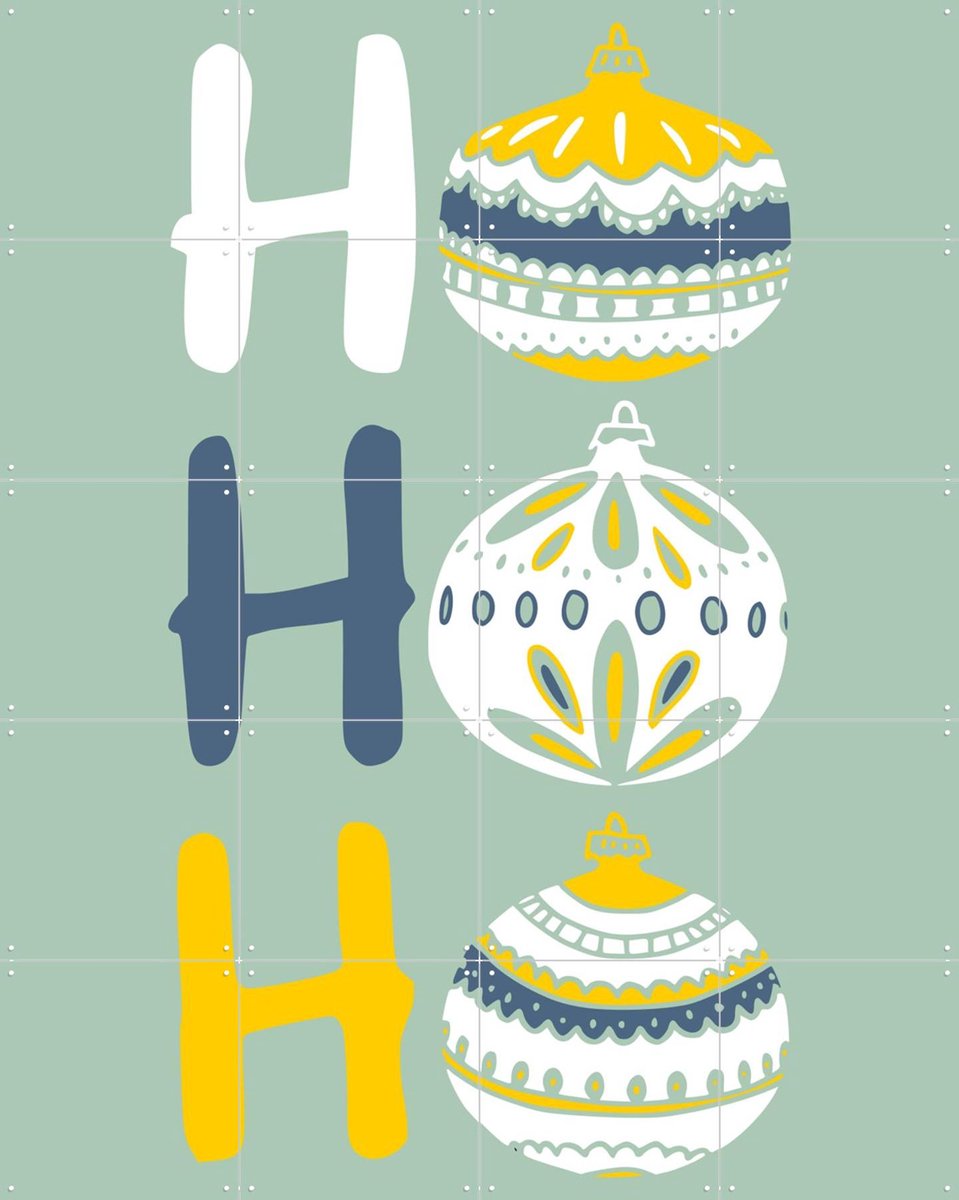 IXXI HoHoHo - Mint, Annick & Various - 80 x 100 cm - Gratis ophangtool - Grote wanddecoratie en posters Kerst, Winter
