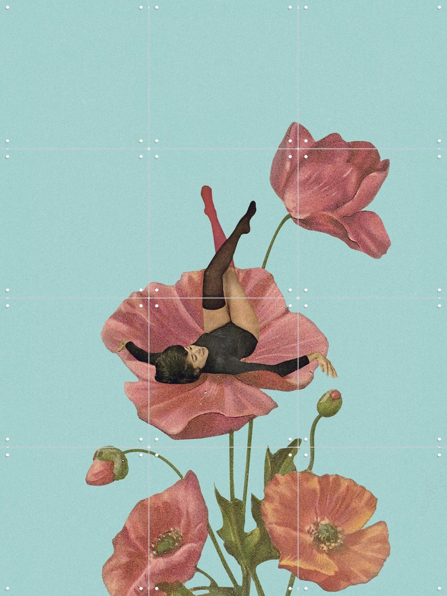 IXXI Colorful Dreamer, Maarten Léon - 60 x 80 cm - Gratis ophangtool - Grote wanddecoratie en posters - Illustraties, Kleurrijk, Vintage, Pop art,