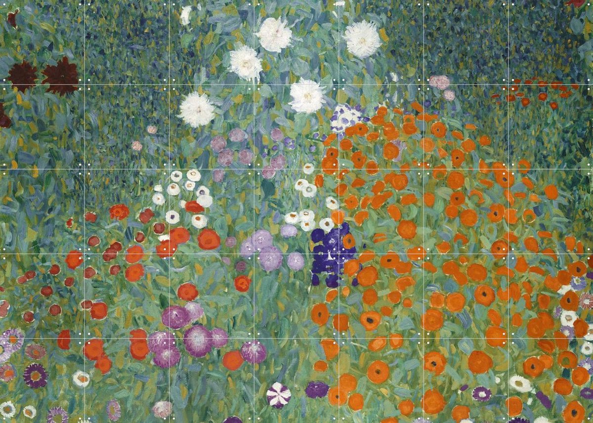 IXXI Flower Garden, Gustav Klimt & Bridgeman Images - 140 x 100 cm - Gratis ophangtool - Grote wanddecoratie en posters - Kleurrijk, Klassiek,