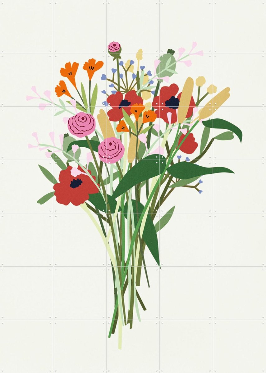 IXXI Wild Flowers Light, Lotte Dirks - 100 x 140 cm - Gratis ophangtool - Grote wanddecoratie en posters Bloemen, Natuur, Zomer