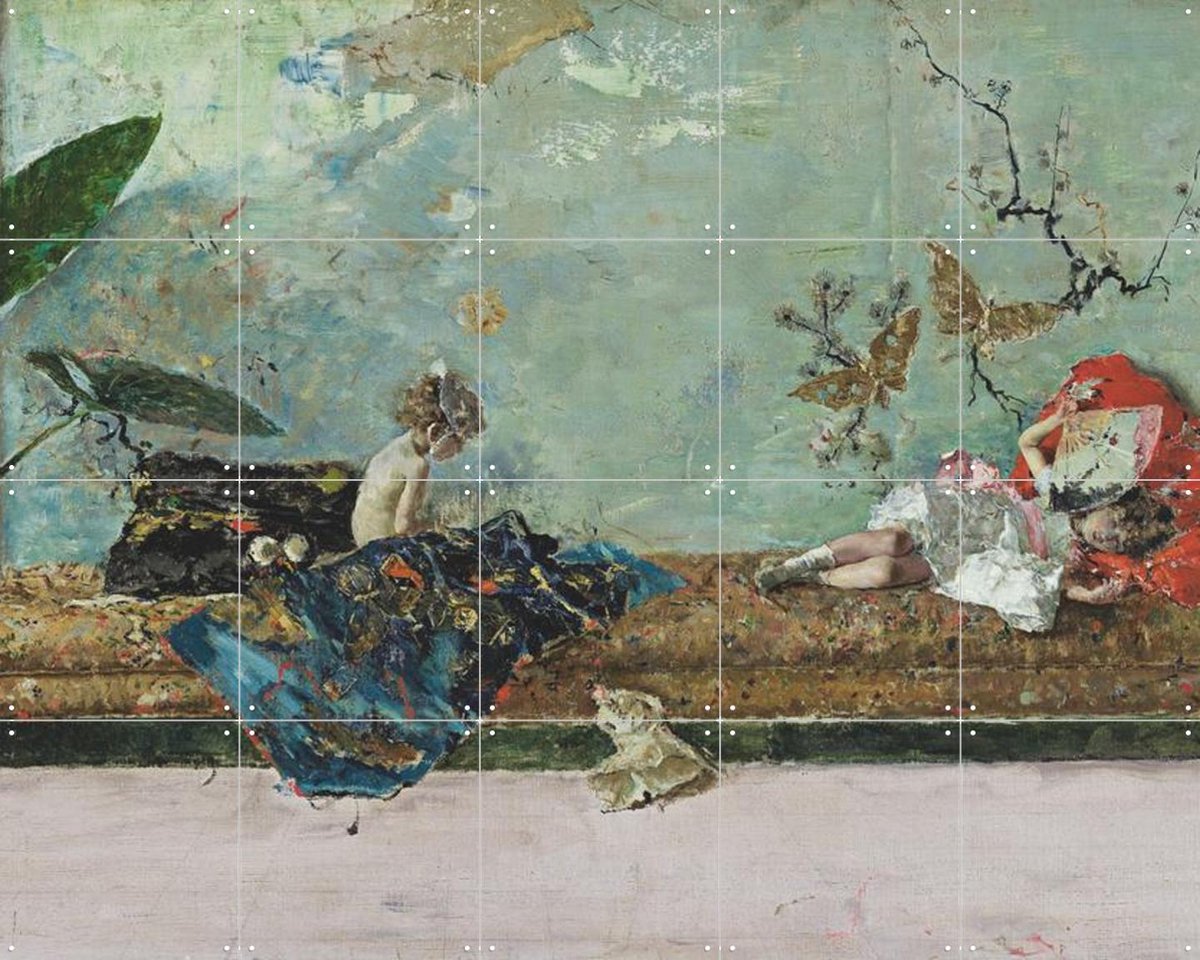 IXXI The painter's children in the japanese room, Museo Nacional del Prado - 100 x 80 cm - Gratis ophangtool - Grote wanddecoratie en posters -