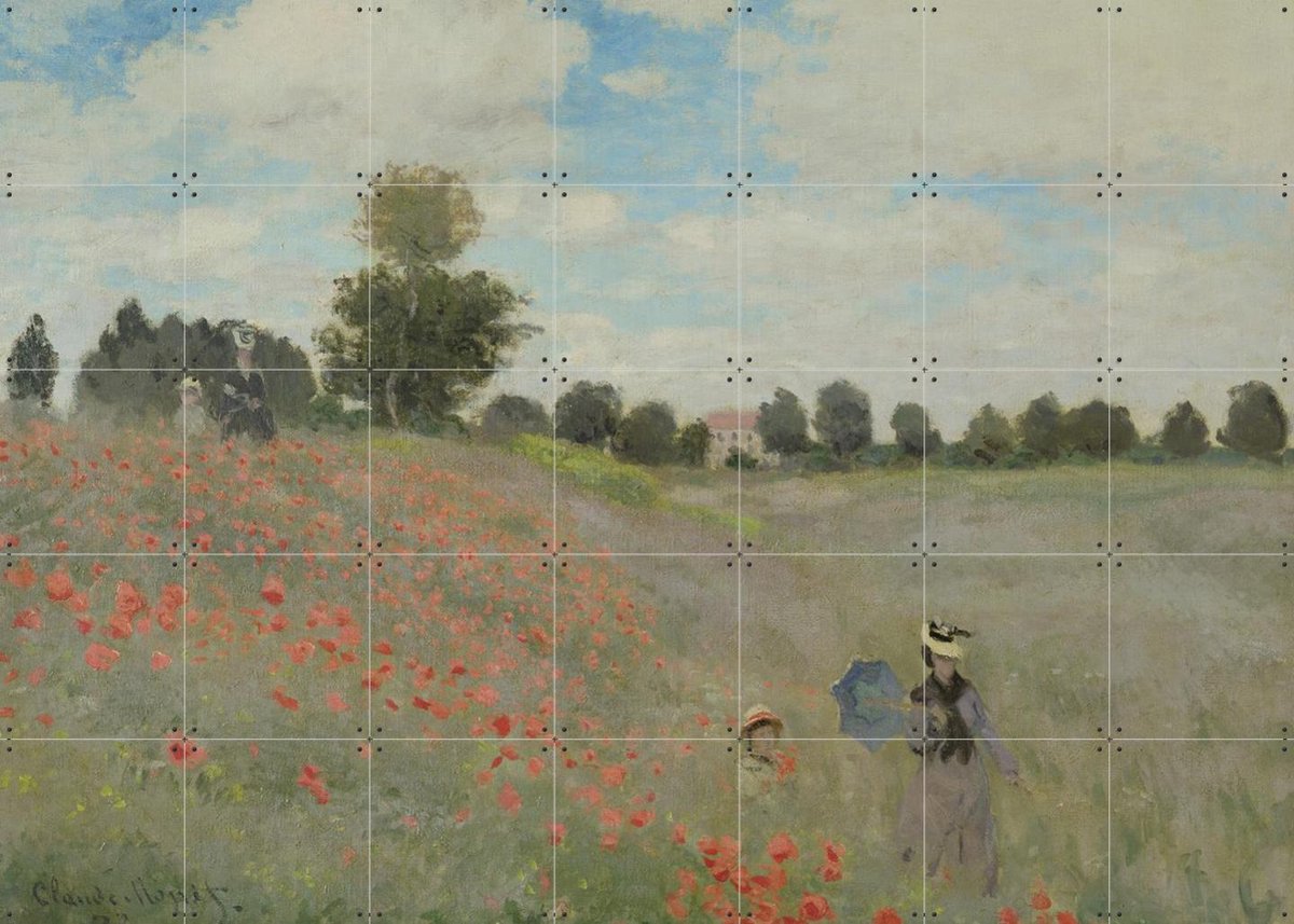 IXXI Wild Poppies - Argenteuil, Claude Monet & Bridgeman Images - 140 x 100 cm - Gratis ophangtool - Grote wanddecoratie en posters - Olieverf