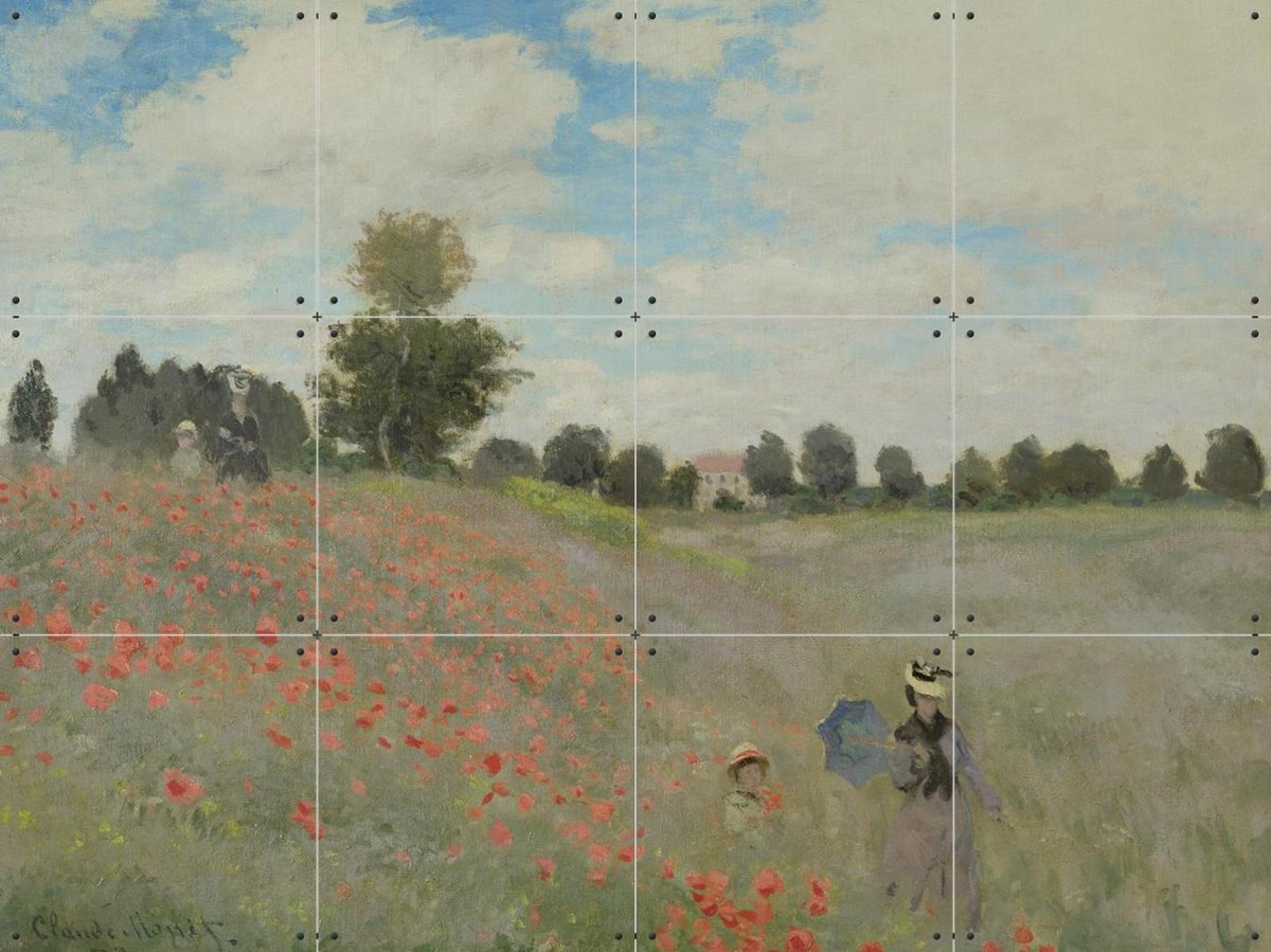 IXXI Wild Poppies - Argenteuil, Claude Monet & Bridgeman Images - 80 x 60 cm - Gratis ophangtool - Grote wanddecoratie en posters - Olieverf