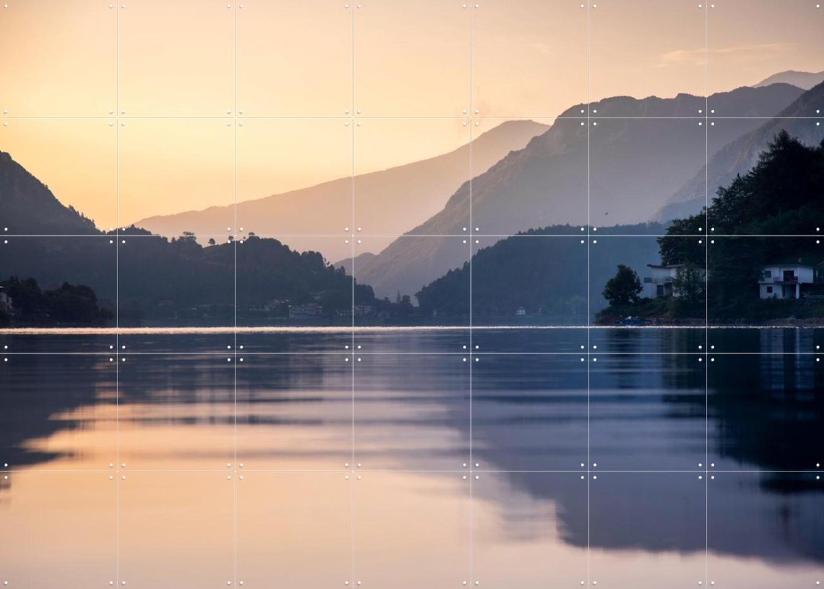IXXI Trentino Mattina Lake, Claire Droppert - 140 x 100 cm - Gratis ophangtool - Grote wanddecoratie en posters - Naturalisme, Fotografie