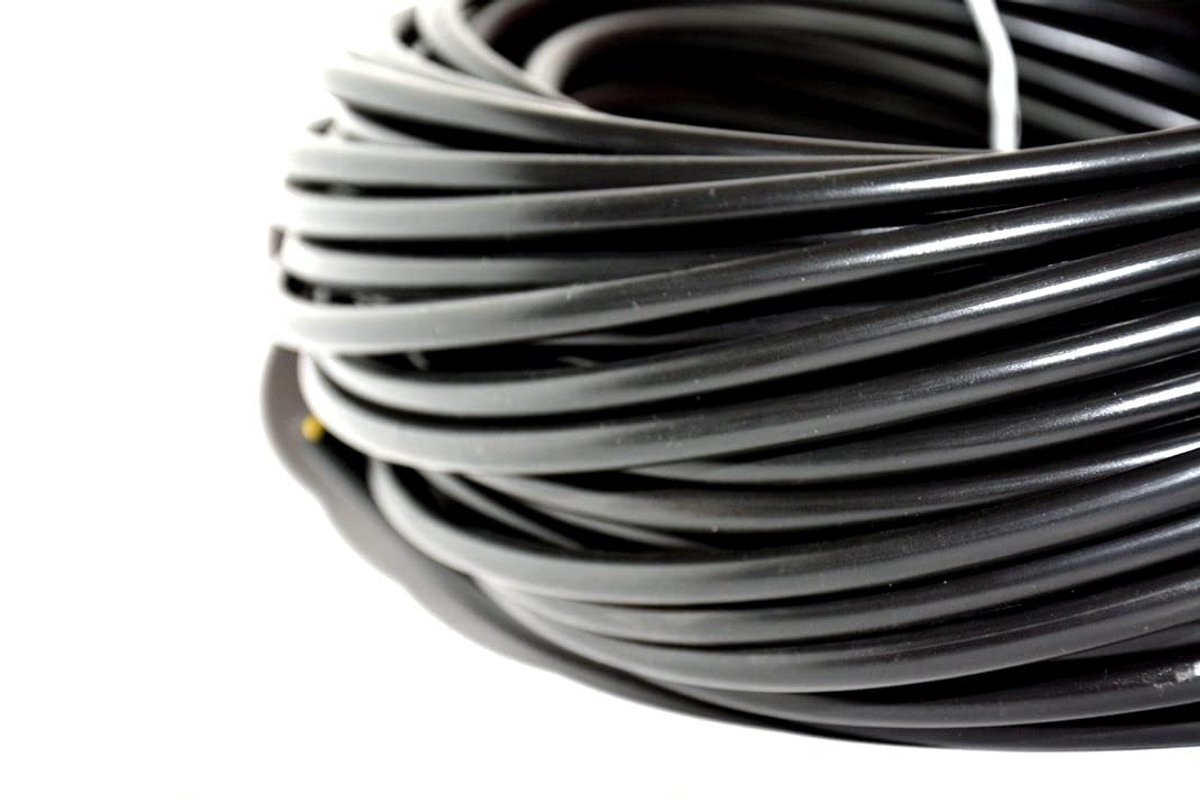 3-aderige Installatiekabel H03VV-F 3x1mm² Zwart - 100 Meter Rol