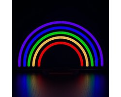 Neon Lamp - Regenboog - Staand - Dimbaar - USB - Tafellamp - Neon Sign - Neon Verlichting - Neon Led Wandlamp
