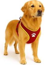 Harnas hond – honden tuigje – harnas hond anti trek – hondentuigjes – hondentuig anti trek – Flamingo Step&Go Tasha – rood – maat XL – A:65cm B:90-115cm x 20mm x 5mm