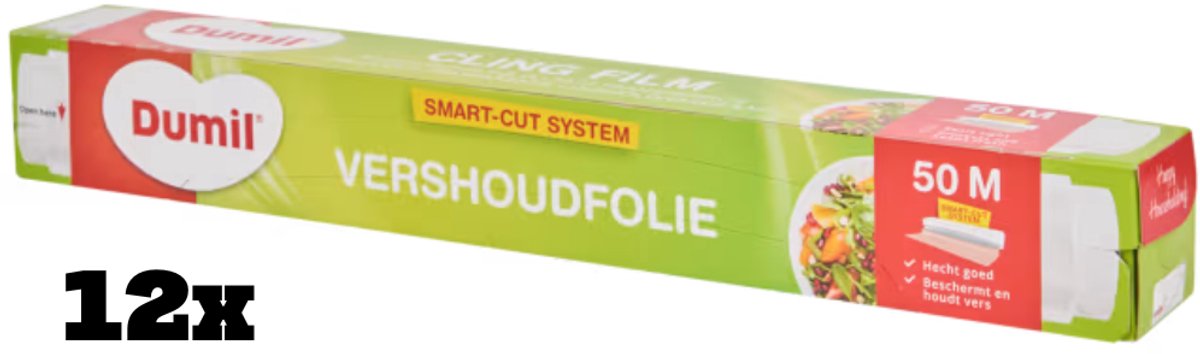 Dumil® | Voordeelpak 12 x 50m rol vershoudfolie | grootverpakking