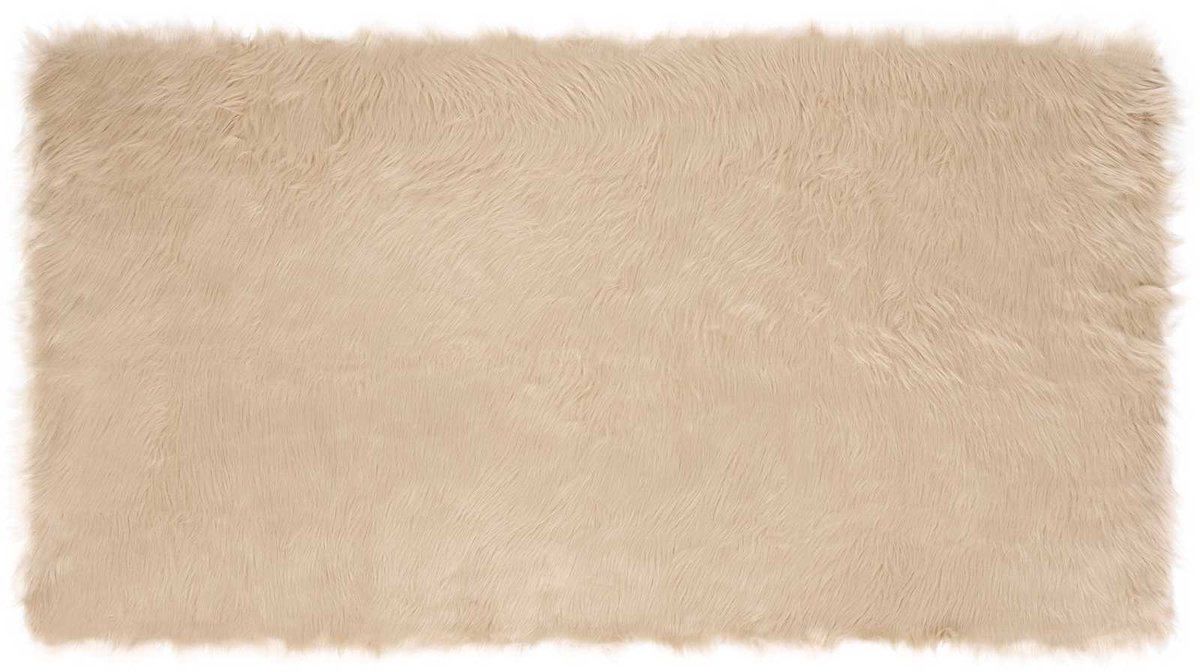 vidaXL Tapijt - van - imitatie - schapenvacht - TAFALLA - Beige - 60 - x - 110 - cm