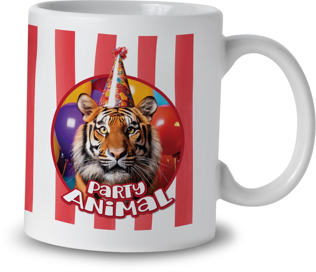 Mok – Party Animal Tijger – Keramiek – 325 ml – Cadeau