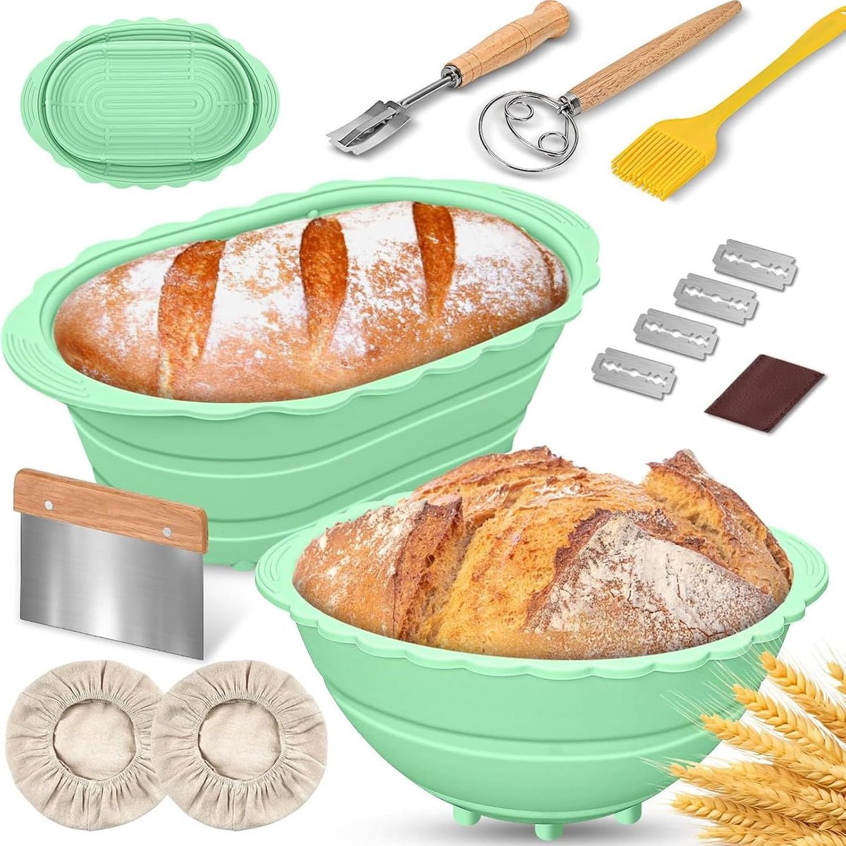 Zuurdesem Starter Set - Broodbak Met Rijsmand - Sourdough - Thuisbakker