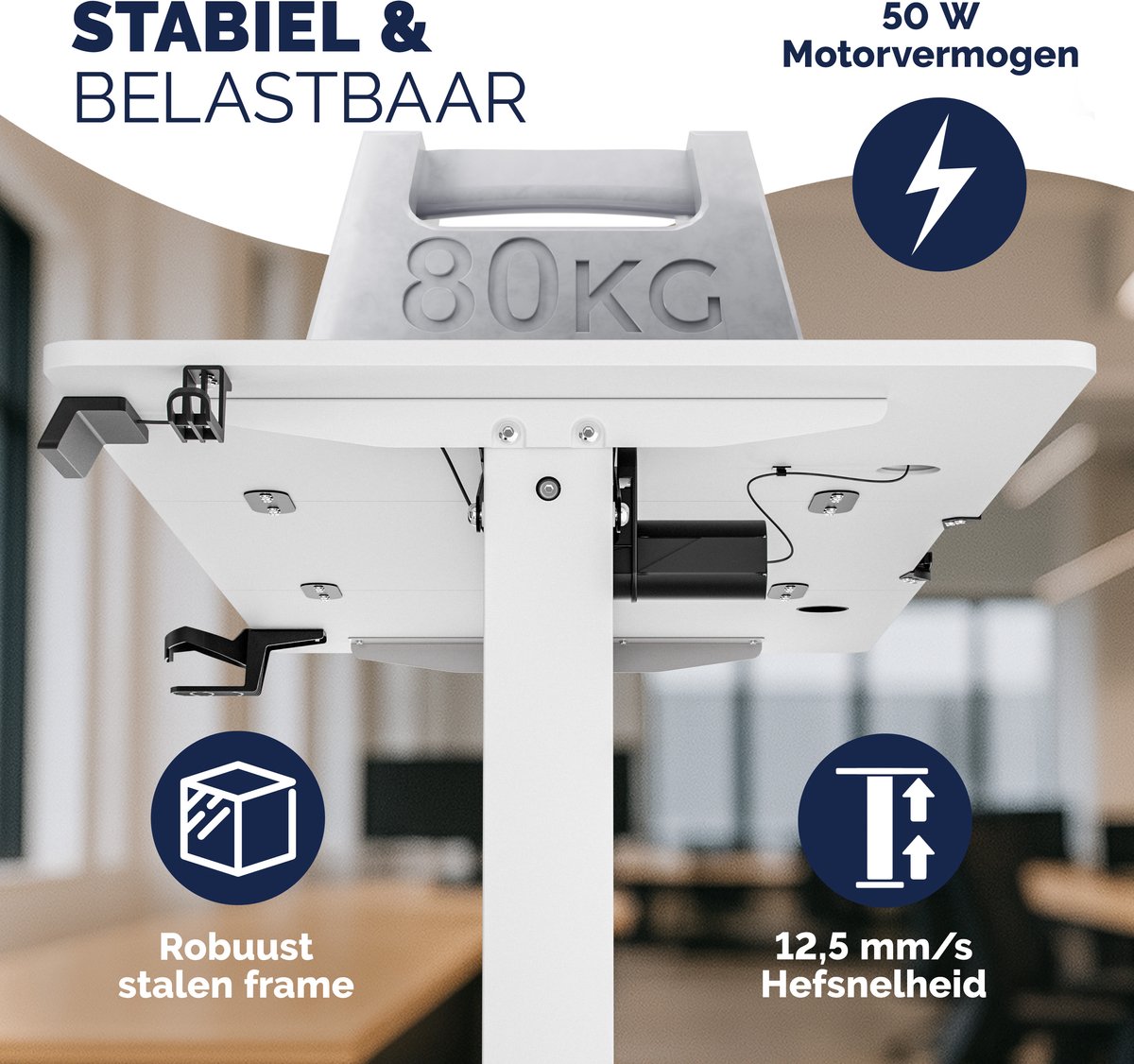 Casaria Elektrisch Zit-Sta Bureau 160x75cm - Wireless Charger thumbnail 4