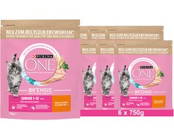 PURINA ONE BIFENSIS JUNIOR 1-12 Kattenvoer Kitten droog, rijk aan kip (6 x 750g)
