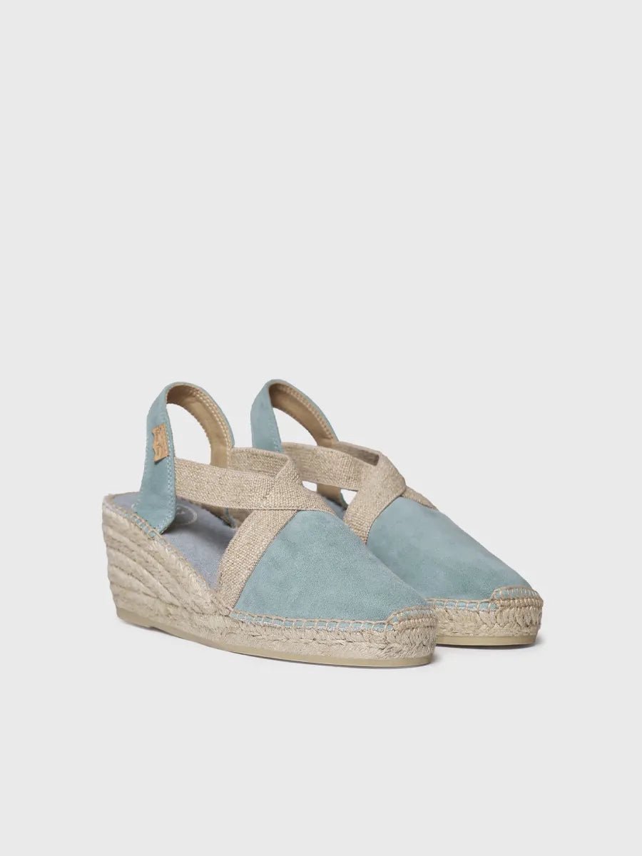Suède espadrilles voor dames met elastiek | TONA
