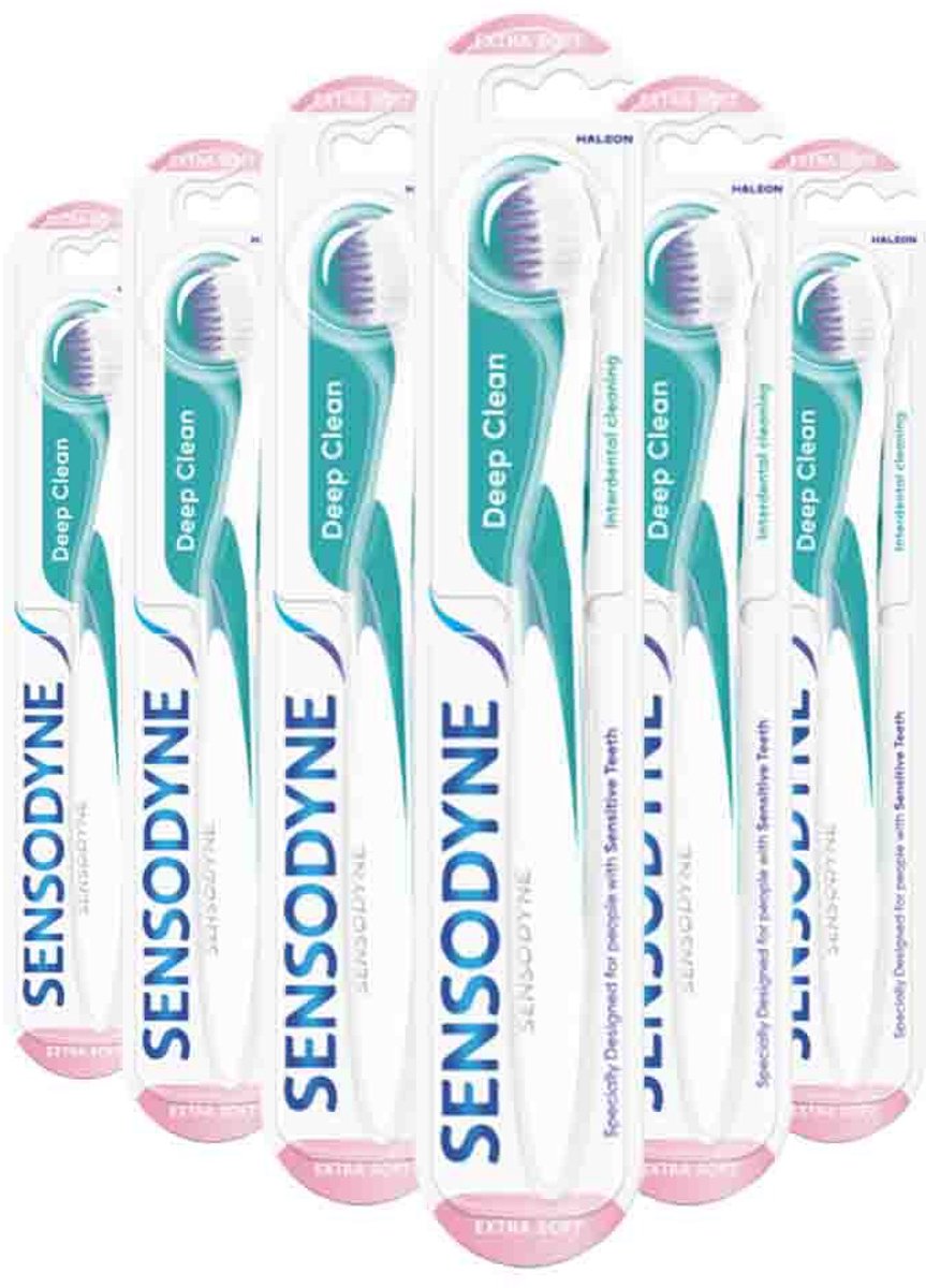Sensodyne - Tandenborstel Deep Clean Extra Soft - 6 x 1 stuk - Voordeelverpakking