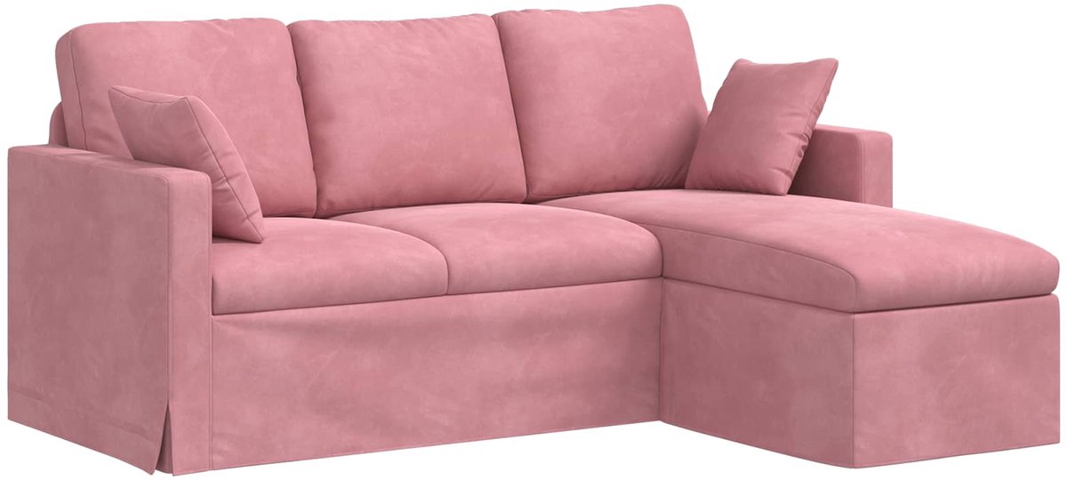 vidaXL Bank - Roze - 178 - x - 134 - x - 80 - cm - Fluweel