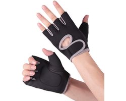 Ademende gewichthefhandschoenen - fitness handschoenen - sport- en fitnesshandschoenen - Gewichthefhandschoenen - Fitness - Ademend - Unisex - Training - Bescherming - Gewichtheffen en fietsen - unisex - zwart - maat M