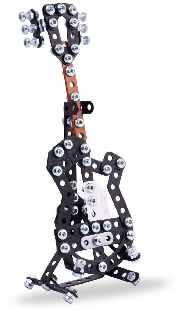 Metalcraft Mini Akoestische Gitaar modelbouw | Metalen Constructie bouwset | DIY 3D Puzzel | Met gereedschappen | Muziekinstrument bouwpakket voor volwassenen en kinderen | Educatief speelgoed | 200 onderdelen