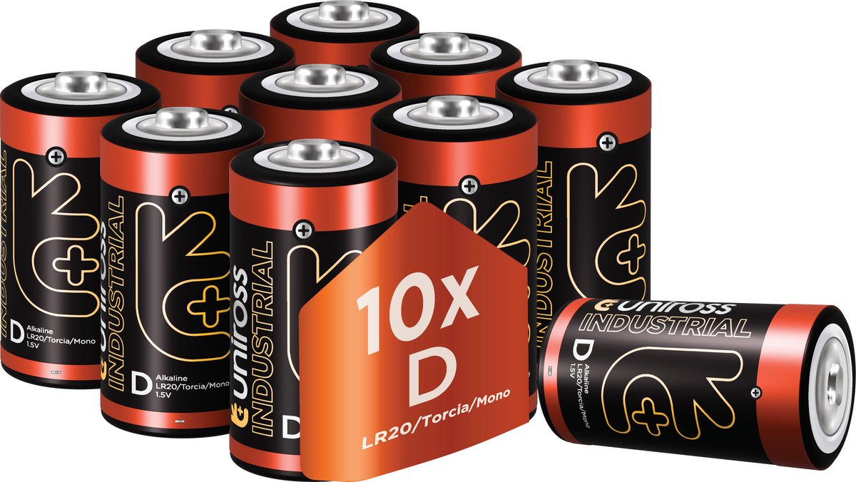 Uniross Industrial Alkaline D 10 pack