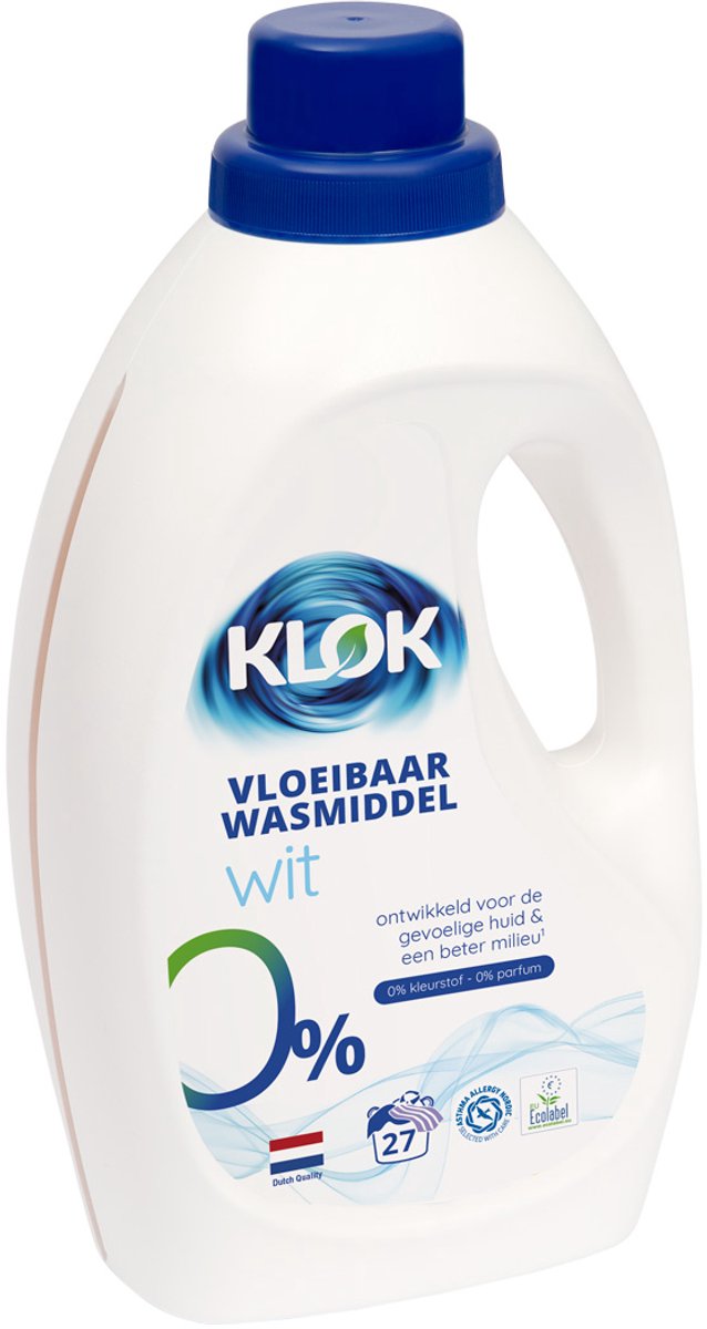 Eco klok Wasmiddel wit vloeibaar - 1 Fles