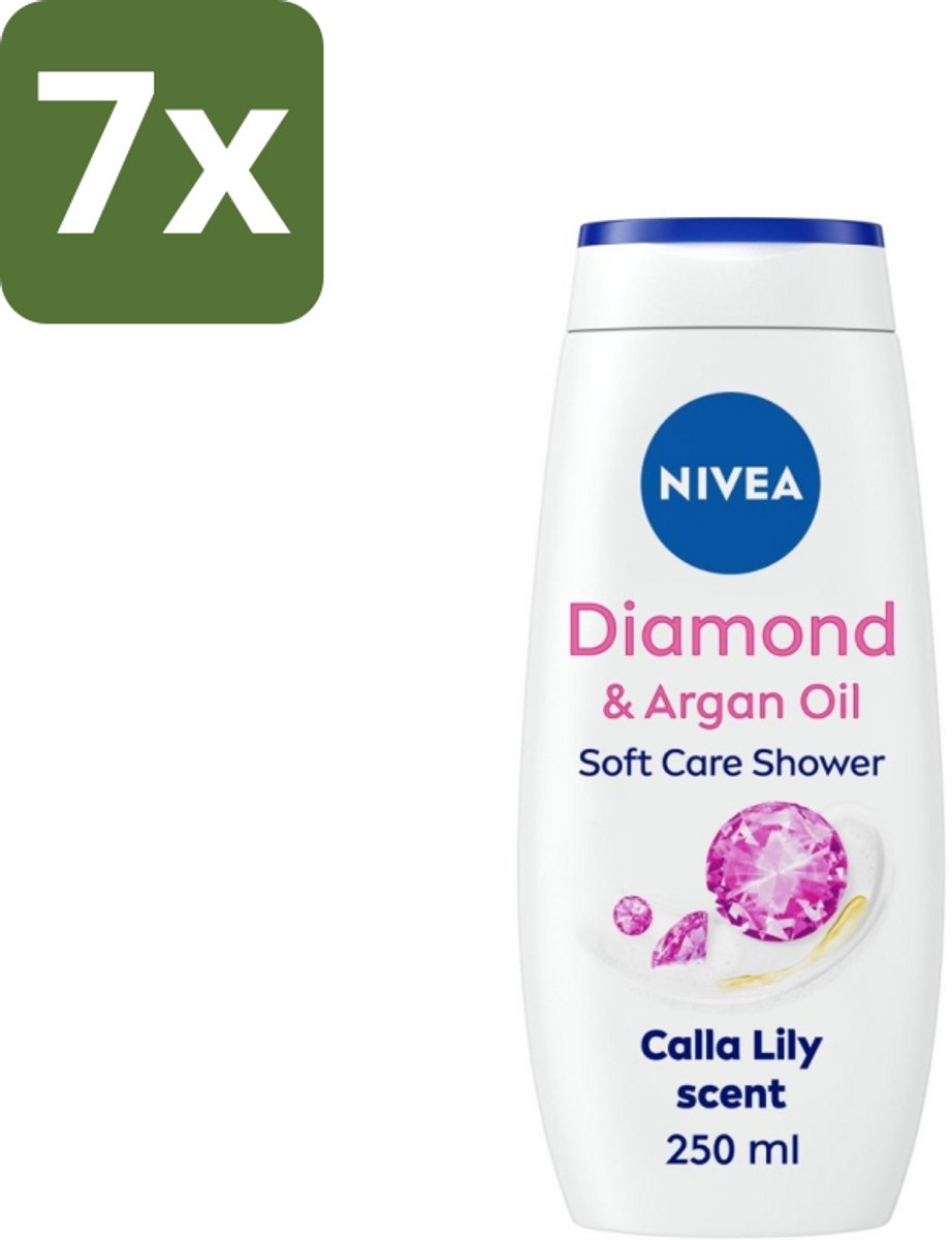 7 x Nivea - Diamond Touch Douchegel - Sensuele Leliegeur - 250 ml - Douchegel - Diamantpoeder - Witte Aronskelk - Hydratatie - Luxe Douchegel