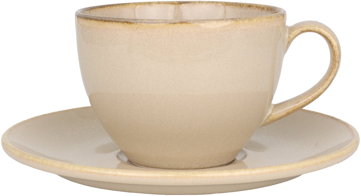 Bonna Sand Hygge - Thee kopjes & schotel - 230 cc - Porselein - set van 6