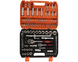 Impact Gereedschapsset – 108‑delig Compleet – Duurzaam Cr‑V Staal – 0,64 cm & 1,27 cm Ratels – Torx & Inbus – Auto, Motor & Huis Reparaties