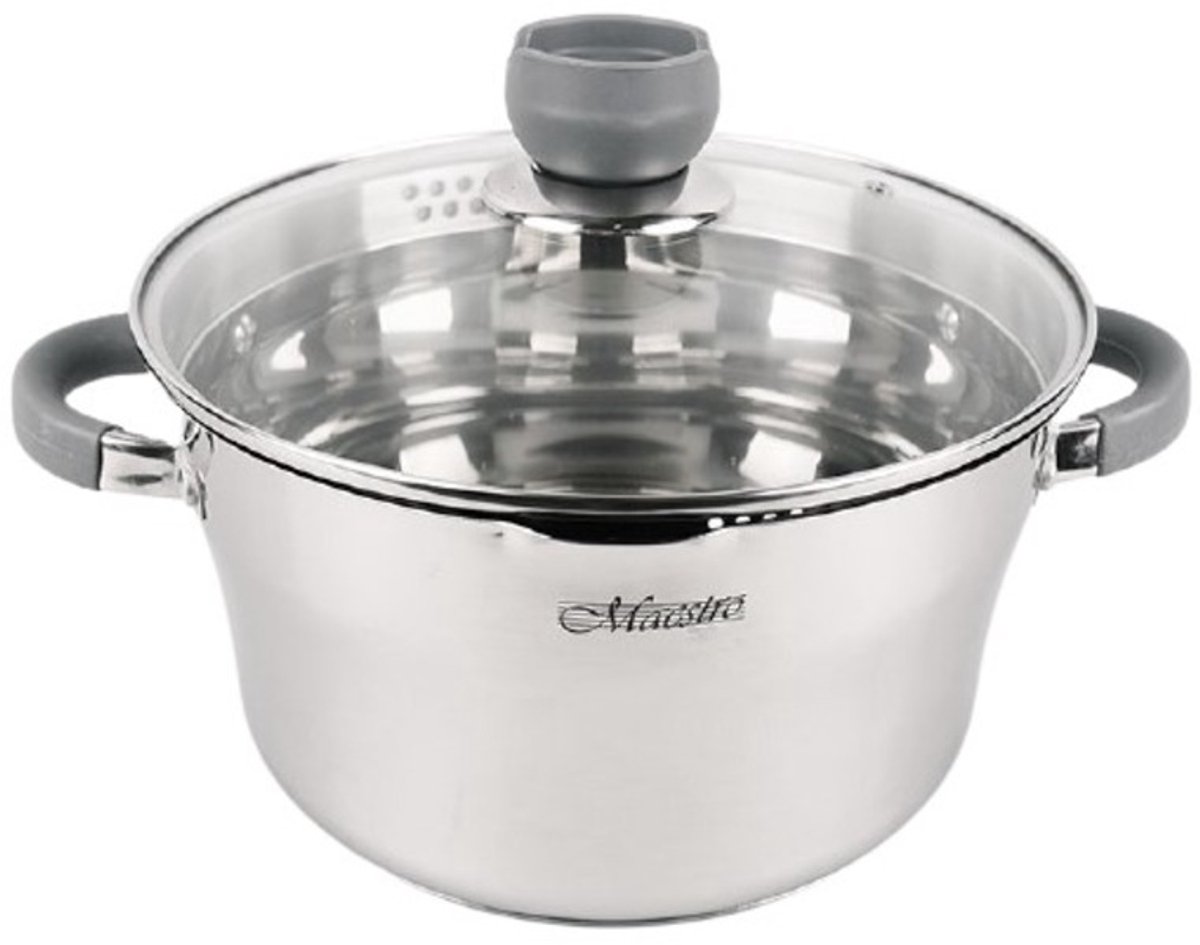 Maestro Kookpan met Zeefdeksel 1.7L RVS Inductie 16cm