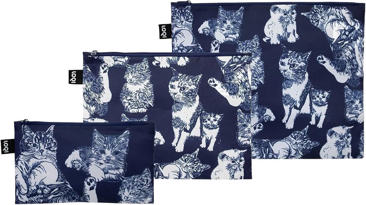 Set van 3 Herbruikbare Waterdichte Tasjes met Bloemenprint