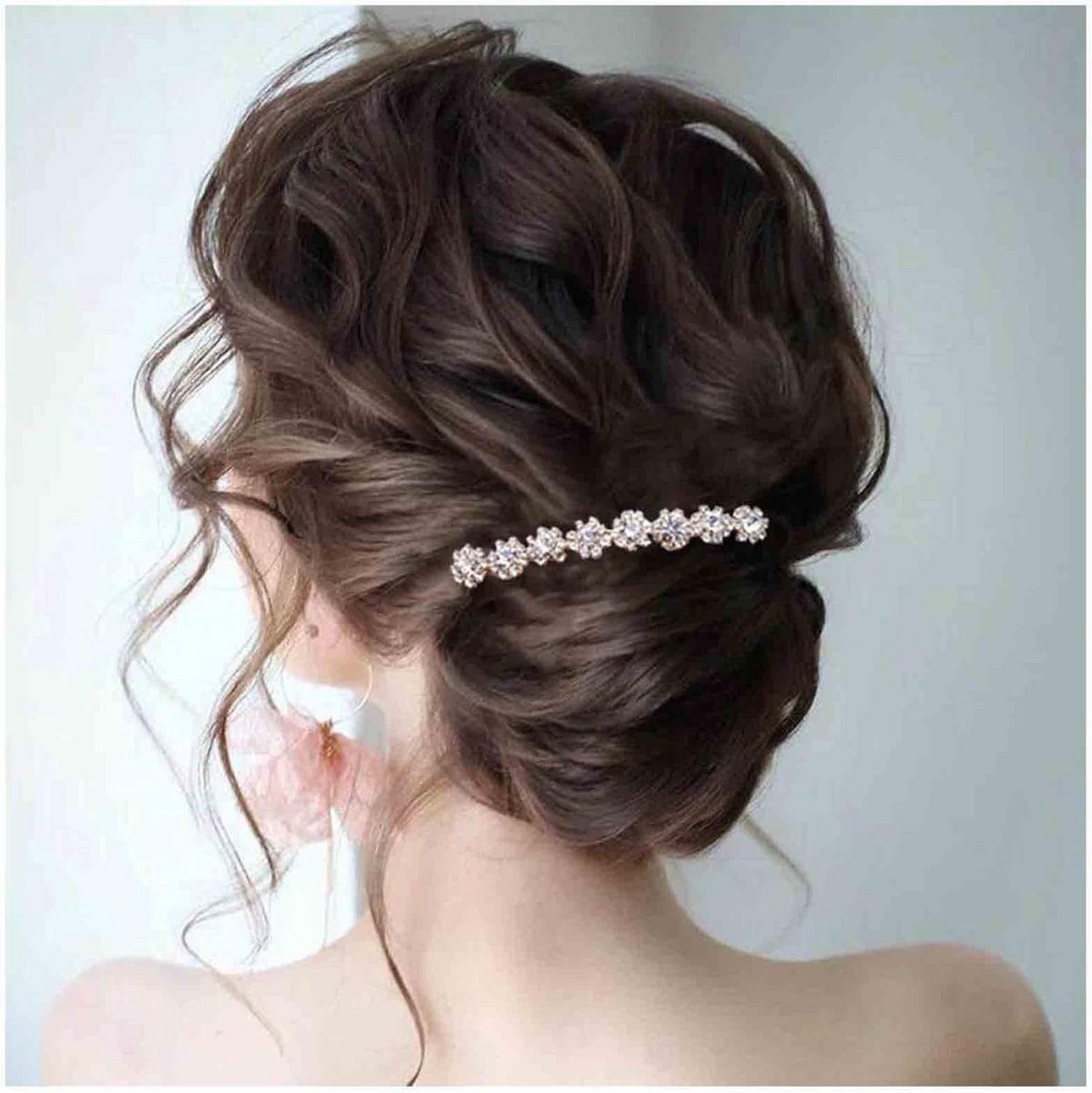 Bruidshaaraccessoire Goudkleurige Kam met Kristallen voor Bruiloft en Feest