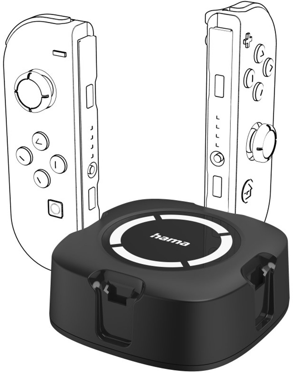 Oplaadstation 4-voudig voor Nintendo Switch Joy-Con, zwart