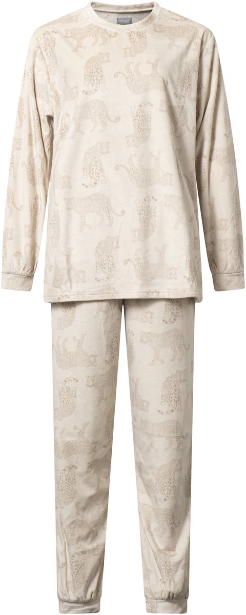 Cocodream Quality Cocodream - warme en zachte dames pyjama 691973 - velours fleece - beige