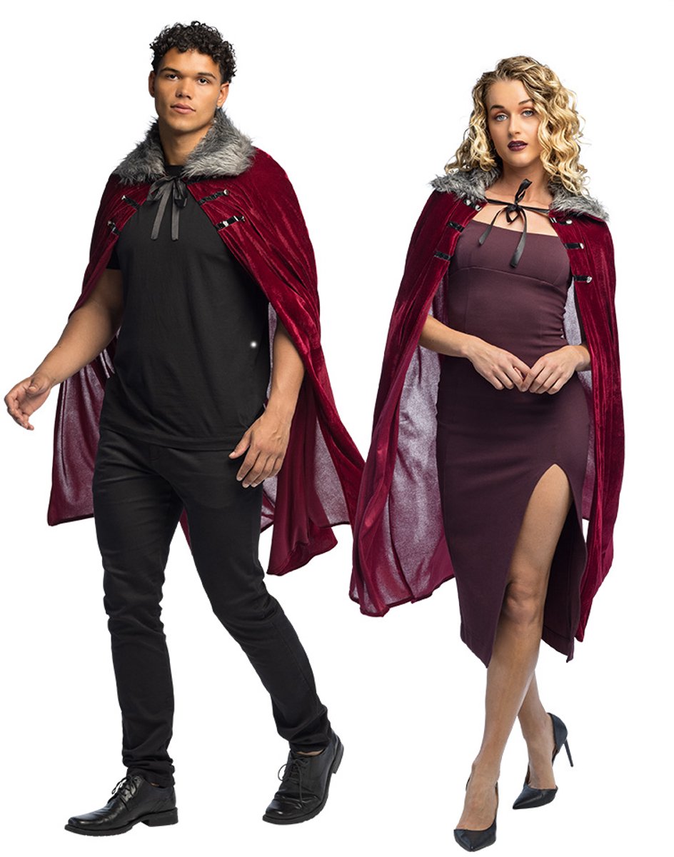 Boland - Cape Crimson bordeaux - Volwassenen - Viking - Koning - Ridder - Cosplay - LARP - Carnaval - Themafeest