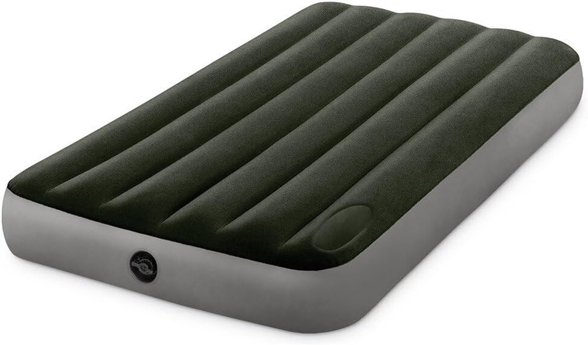 Luchtbed - Luchtmatras - Opblaasbed - Zelfopblazend Hoog Luchtmatras - Logeerbed - Grijs en Groen - 1 Persoons, 99cm x 191cm x 25cm - van Imperatoris
