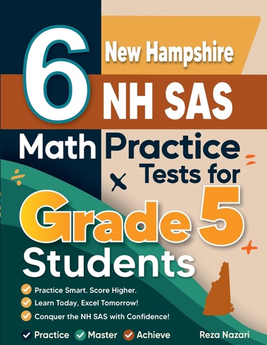 6 New Hampshire NH SAS Grade 5 Math Practice Tests - cover